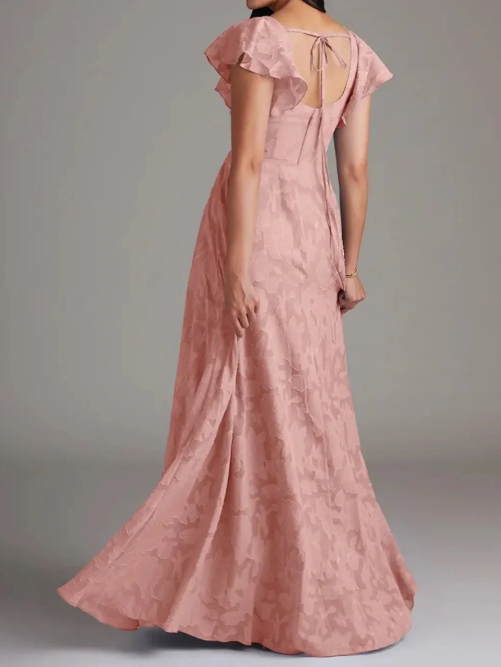 Azazie Bondi Rosette A-Line Side Slit Floral Burnout Dress - Size 12 - Picture 2 of 16